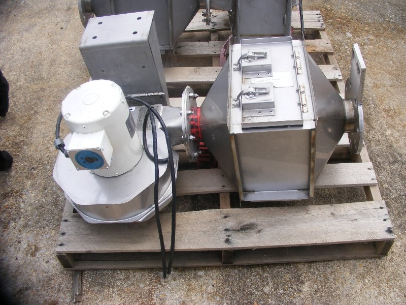***SOLD*** (2) Each used Howden Stainless Steel Fans with Filters. Model SSAAF-9-RS09026-4. Driven by 0.33/0.25 HP, 208-230/460 volt, 3450/2850 rpm Lesson Wash-down motor.  